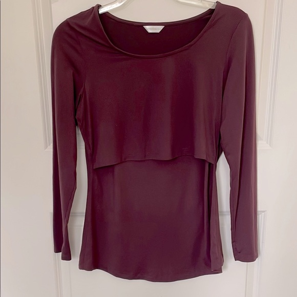 Kindred Bravely Tops - Kindred Bravely Nursing Burgundy Long Sleeve Top Medium New Mom